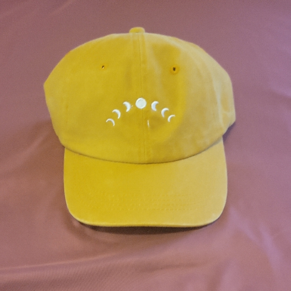 Yellow Cap with Moon Phases Design